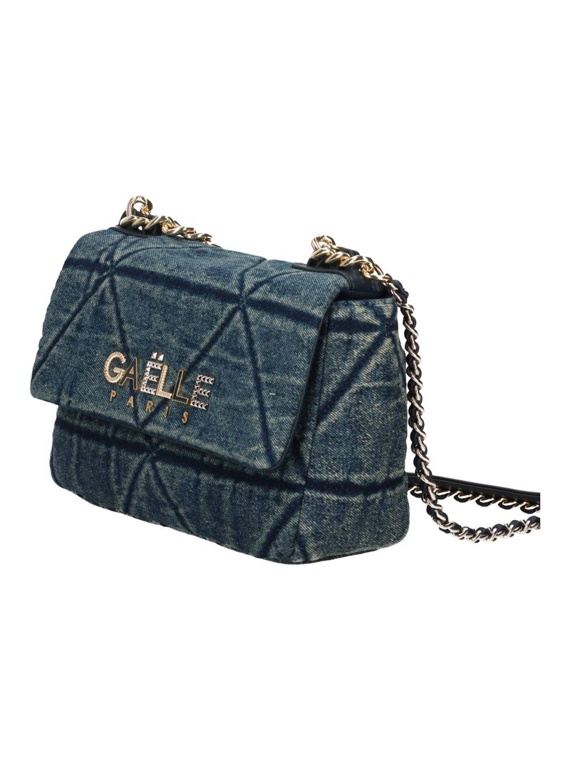 GAELLE PARIS Borsa Regular Shoulder Strap Denim Matelassé-Blu