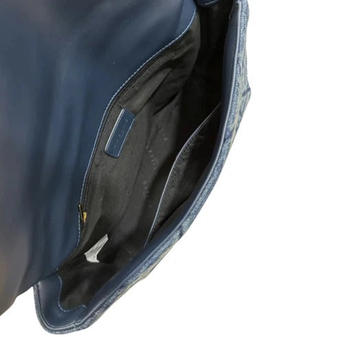 GAELLE PARIS Borsa Maxi Shoulder Strap Denim Matelassé-Blu