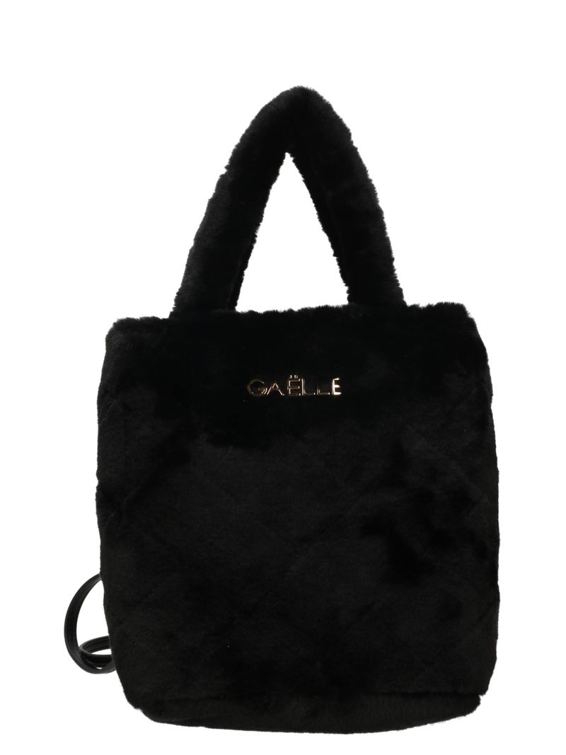 GAELLE PARIS Borsa Mini Shopper Matelassé Ecopelliccia-Nero