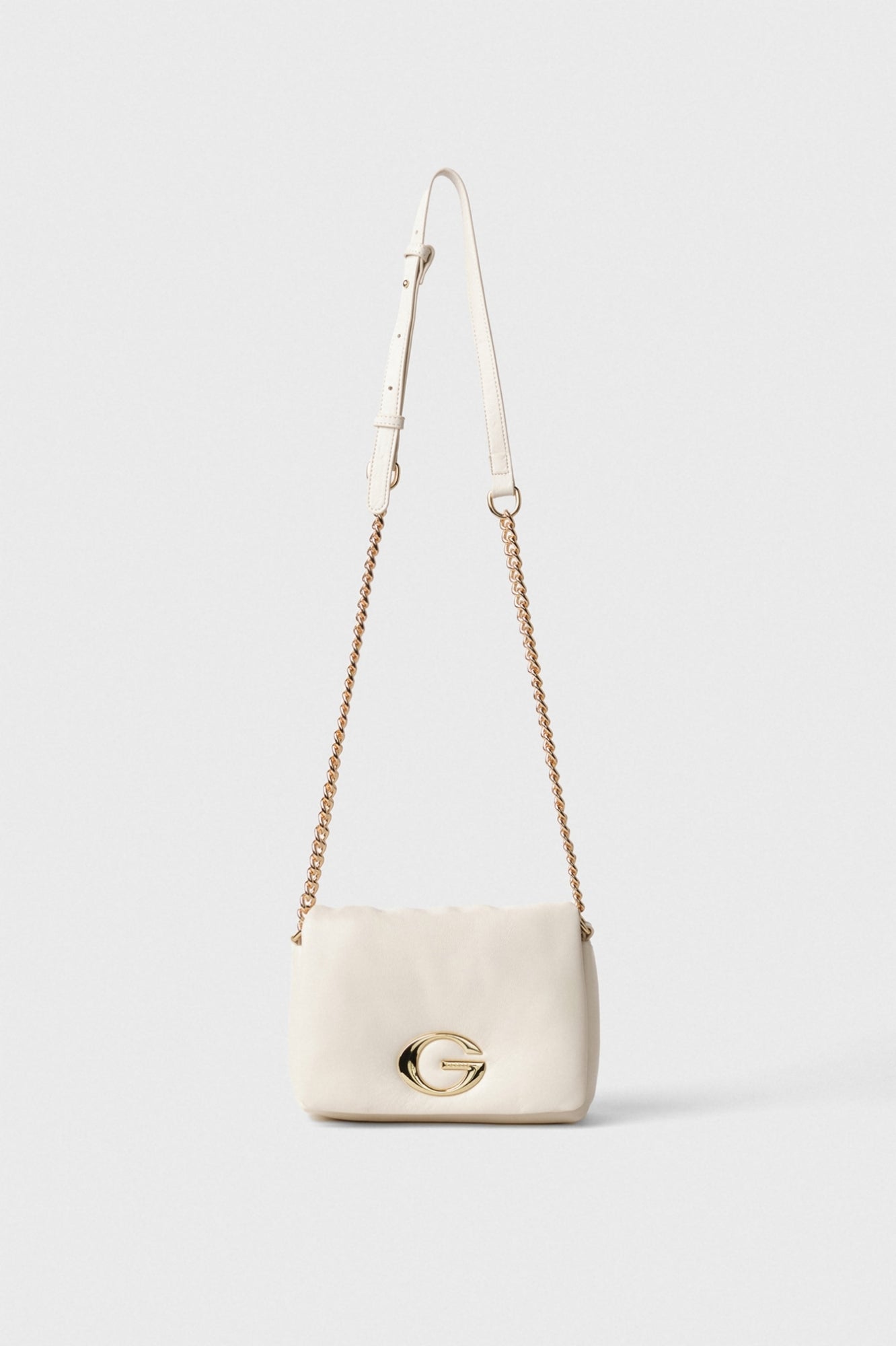 GAELLE PARIS Borsa Mini Shoulder Strap Puffer-Panna