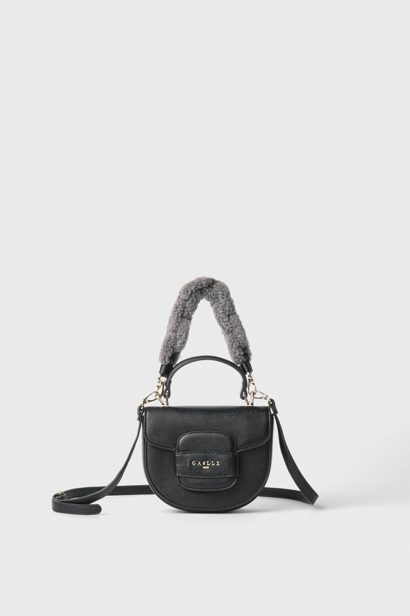 GAELLE PARIS Borsa Mini hand bag maxi catena Ecomontone-Nero
