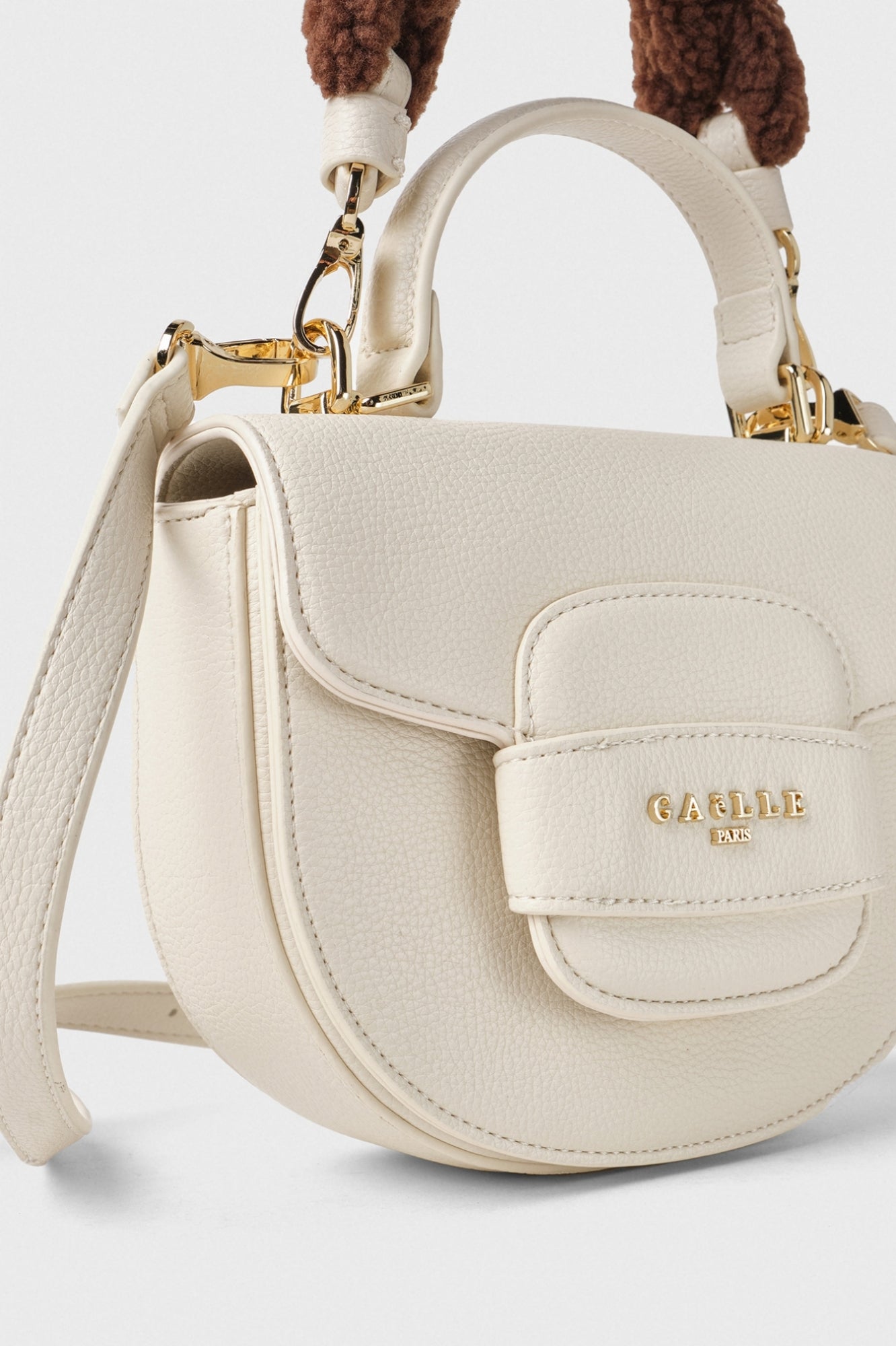 GAELLE PARIS Borsa Mini hand bag maxi catena Ecomontone-Panna