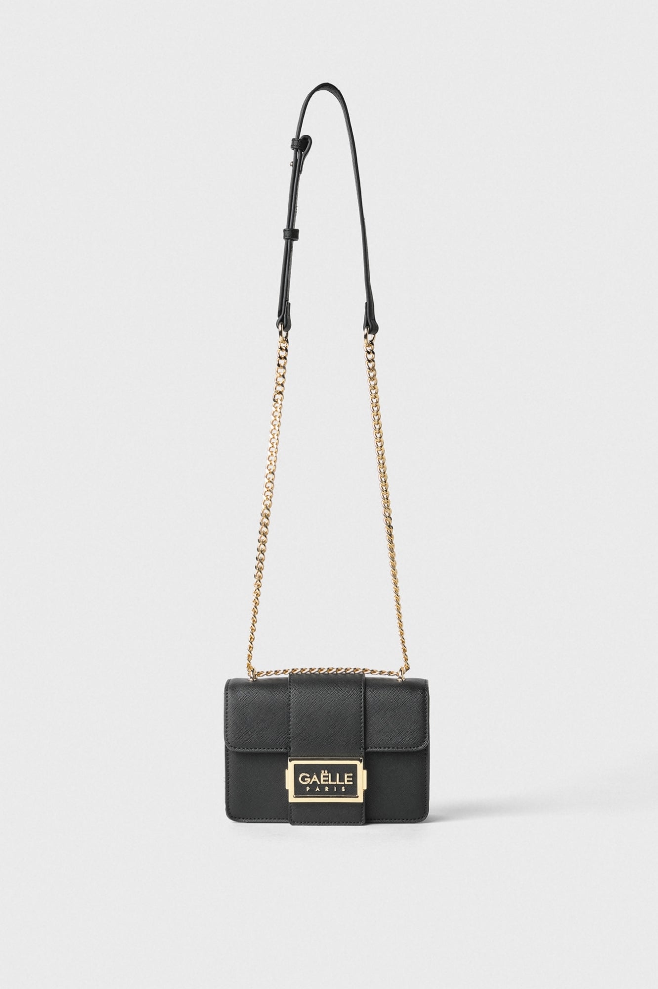 GAELLE PARIS Borsa Mini Shoulder Strap Placca Logo-Nero