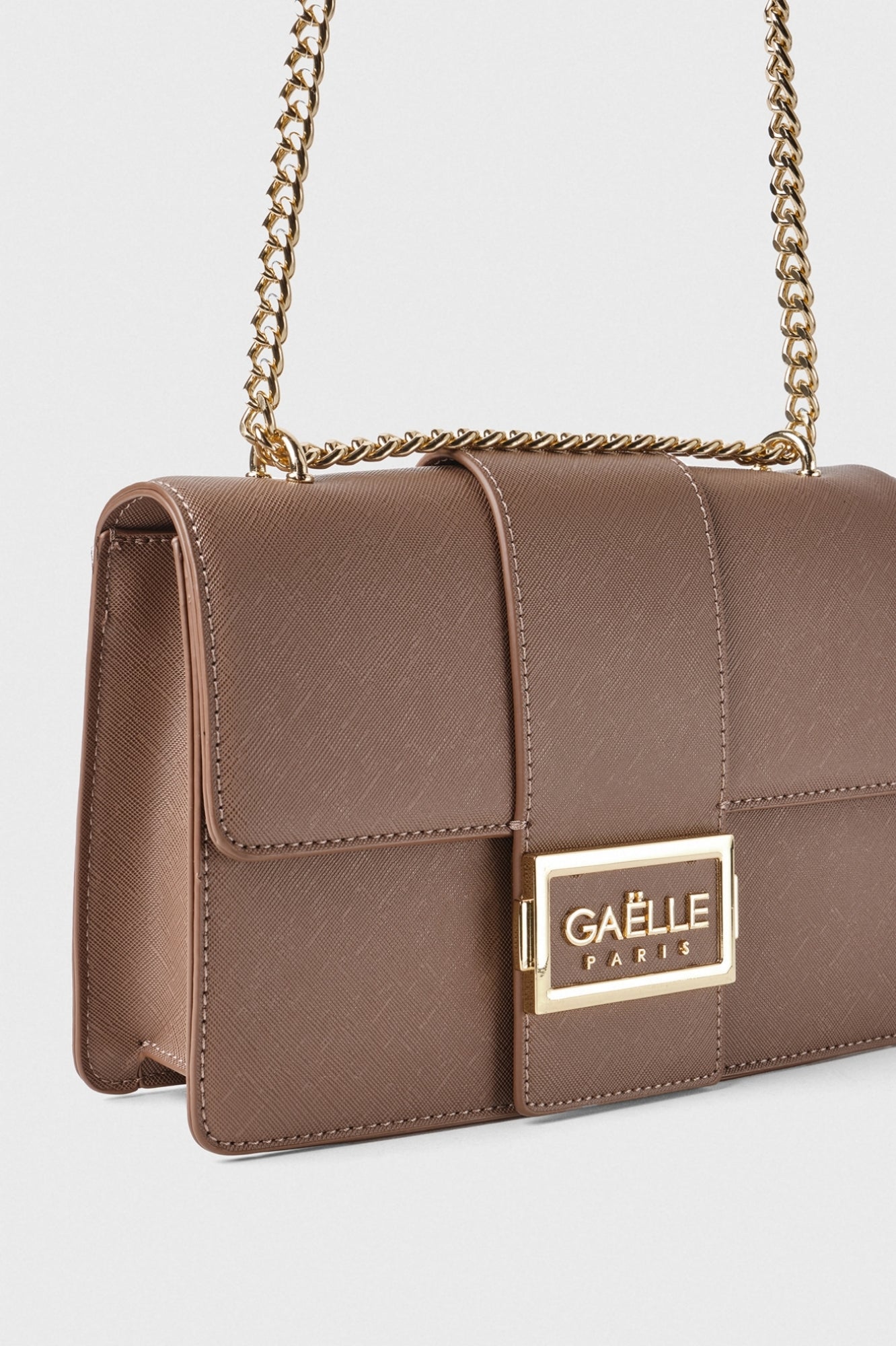 GAELLE PARIS Borsa Regular Shoulder Strap Placca Logo-Cioccolato