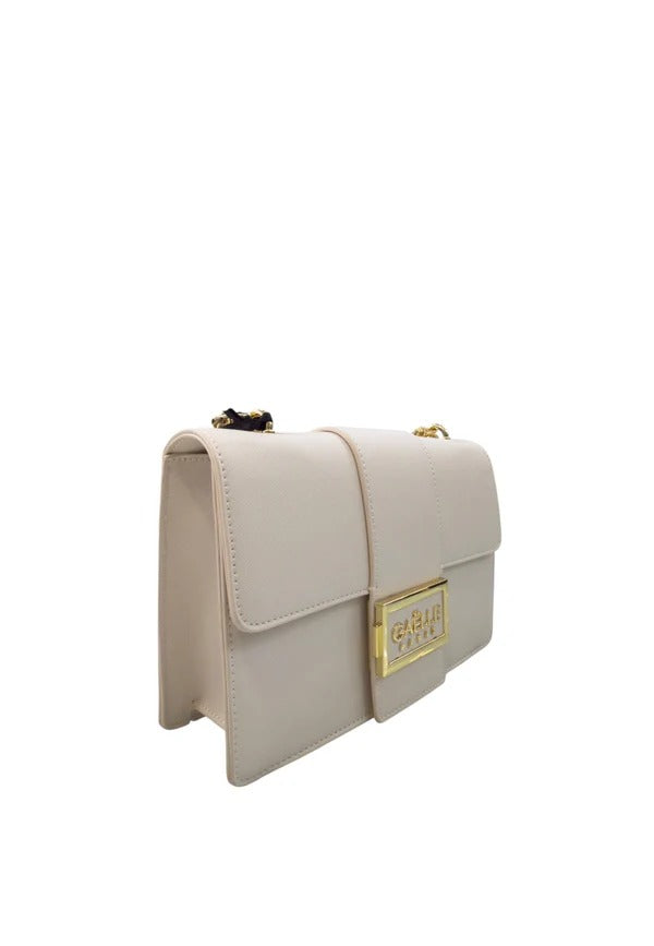 GAELLE PARIS Borsa Regular Shoulder Strap Placca Logo-Panna