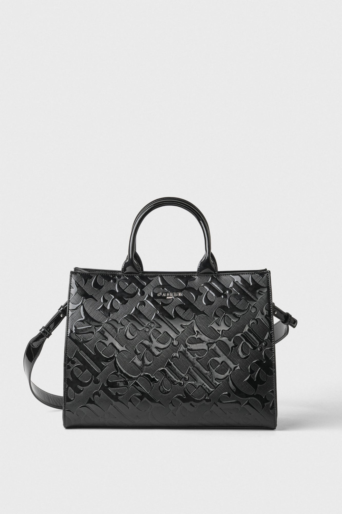 GAELLE PARIS Borsa Maxi Shopper Logo Vernice-Nero