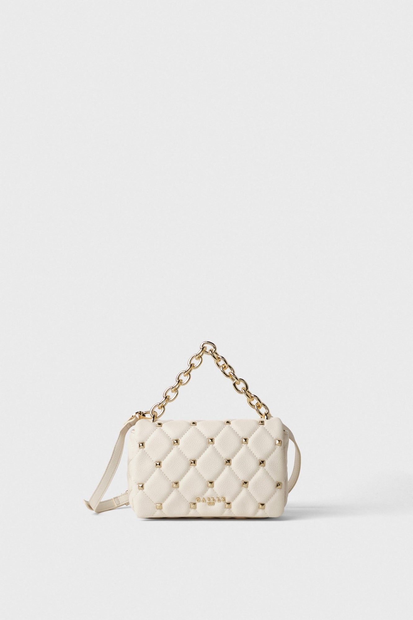 GAELLE PARIS Borsa Mini shoulder strap borchie-Panna