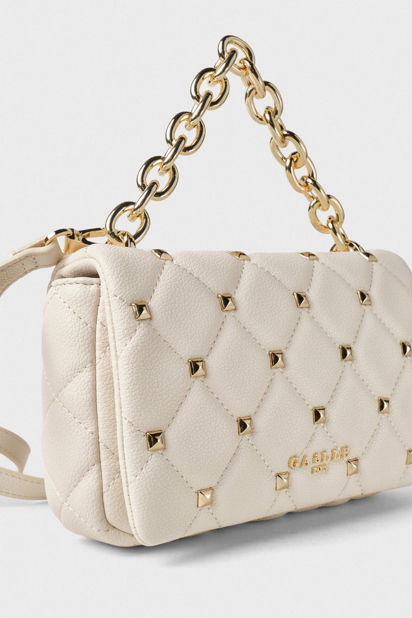 GAELLE PARIS Borsa Mini shoulder strap borchie-Panna