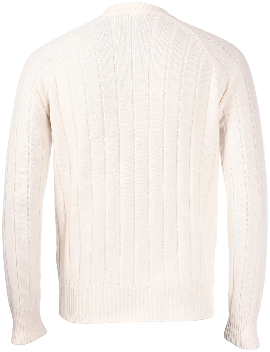 GRAN SASSO Maglia Uomo Girocollo Coste-Bianco