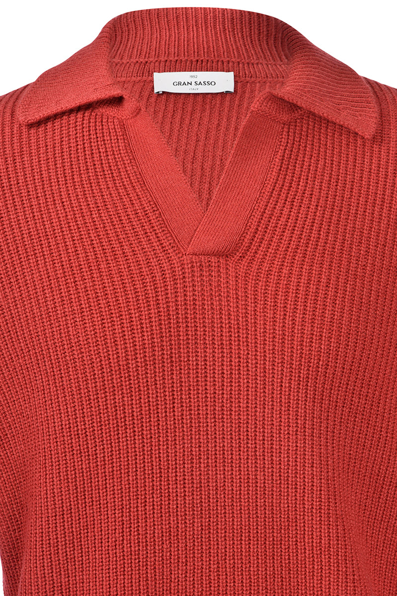 GRAN SASSO Maglia Uomo Polo Skipper-Rosso