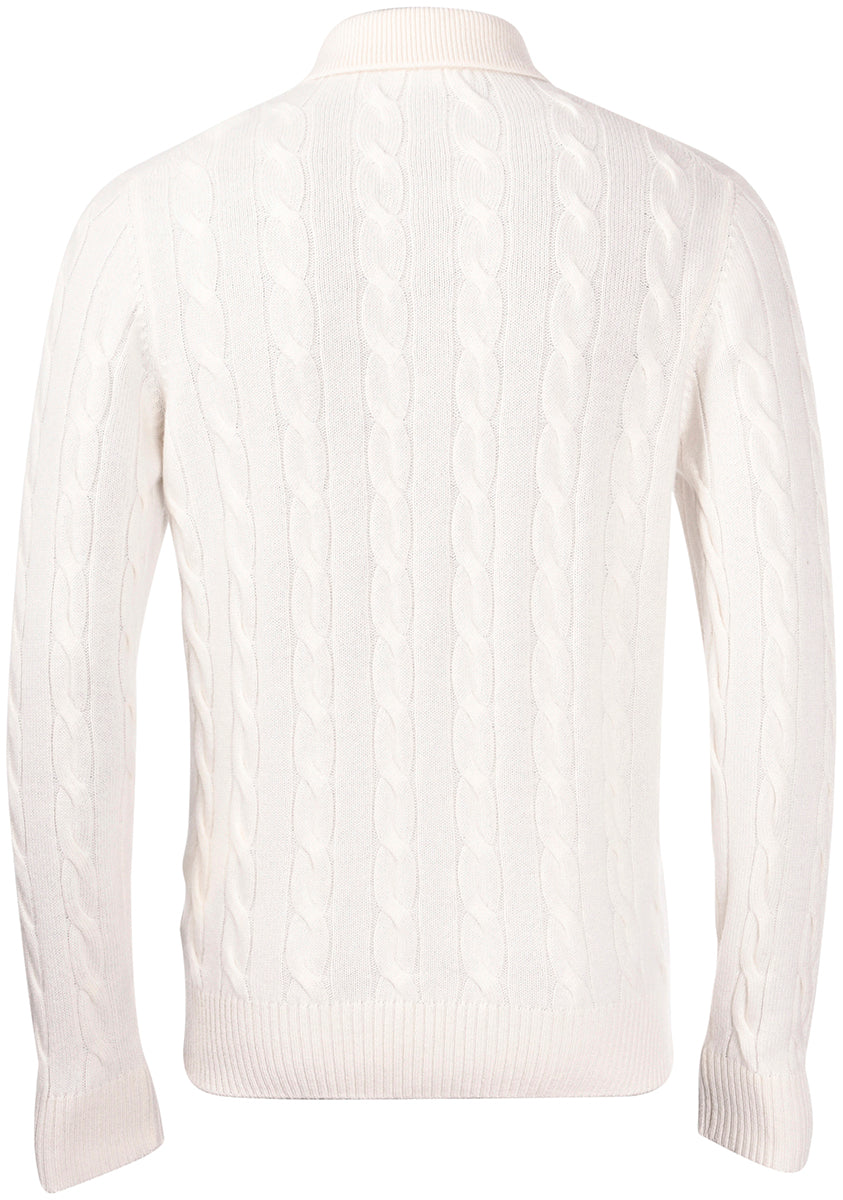 GRAN SASSO Maglia Uomo Polo Trecce-Bianco