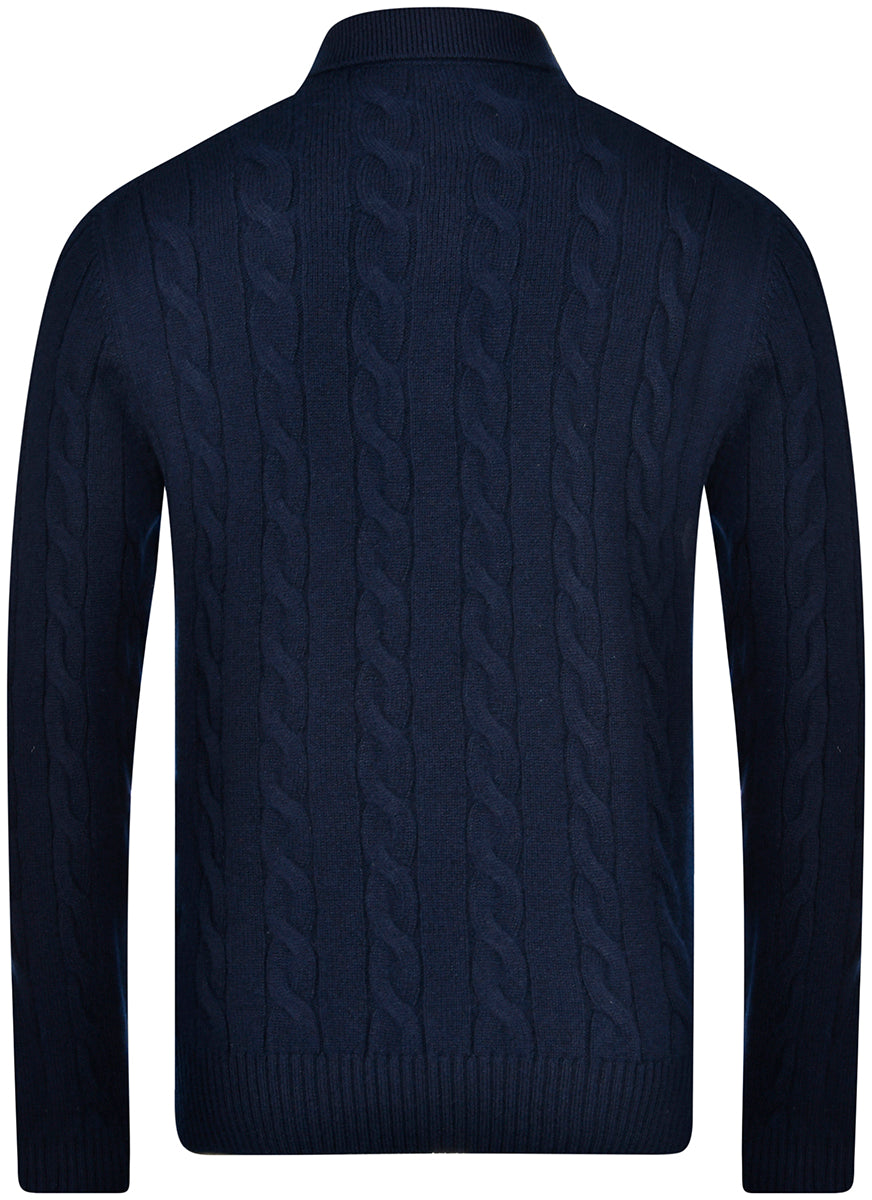 GRAN SASSO Maglia Uomo Polo Trecce-Blu Navy