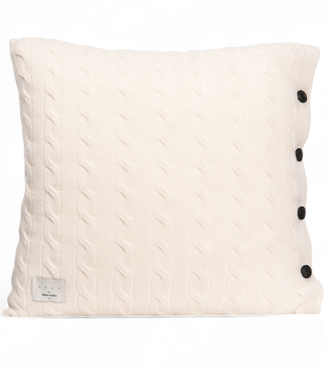 GRAN SASSO Cuscino Cashmere Trecce-Bianco