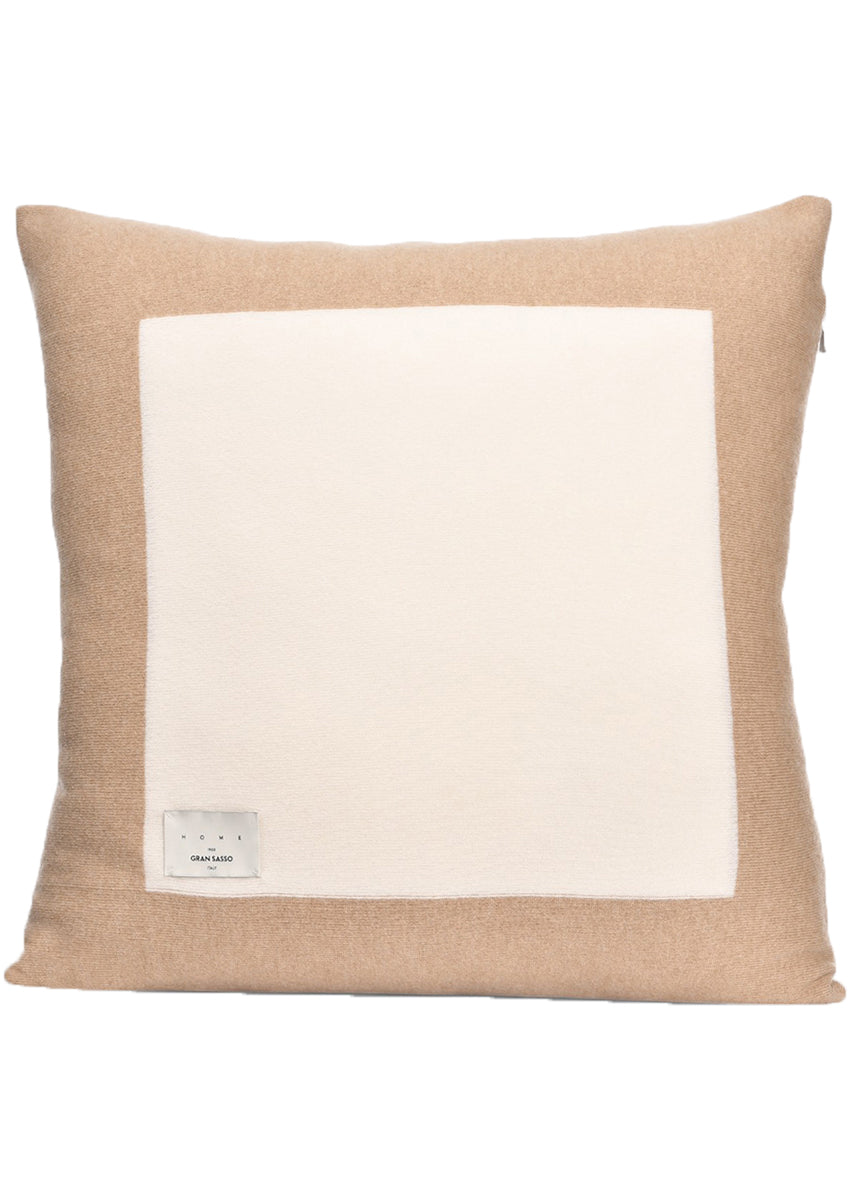 GRAN SASSO Cuscino Cashmere Bicolor-Bianco Cammello