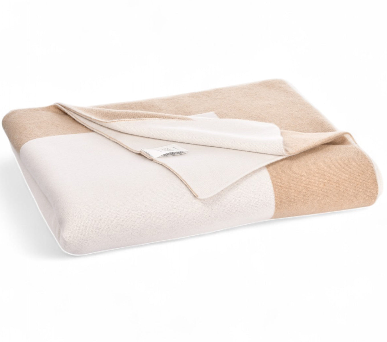 GRAN SASSO Plaid Cashmere Bicolor-Bianco Cammello