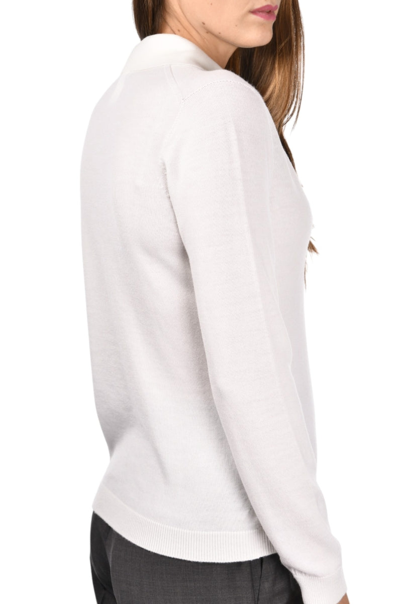 GRAN SASSO Polo Donna Skipper Lana Merino-Bianco