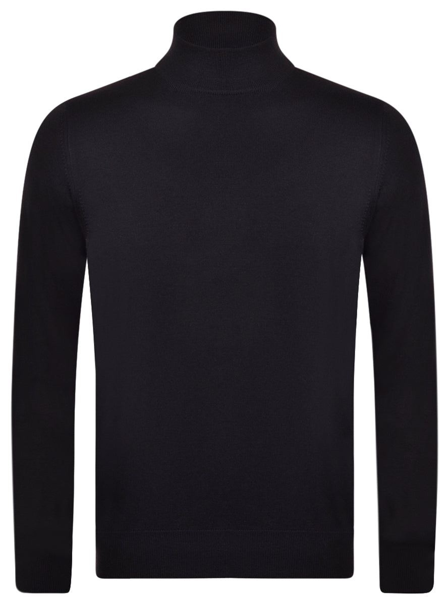 GRAN SASSO Maglia Uomo Lupetto Lana Merino-Nero