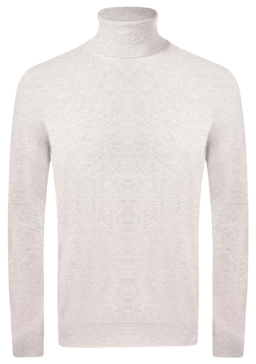 GRAN SASSO Maglia Uomo Dolcevita Cashmere-Grigio Chiaro