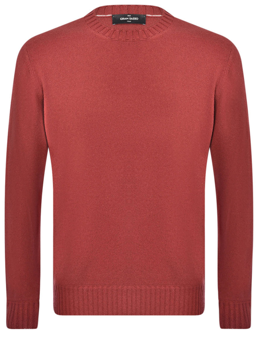 GRAN SASSO Maglia Uomo Girocollo Cashmere-Rosso