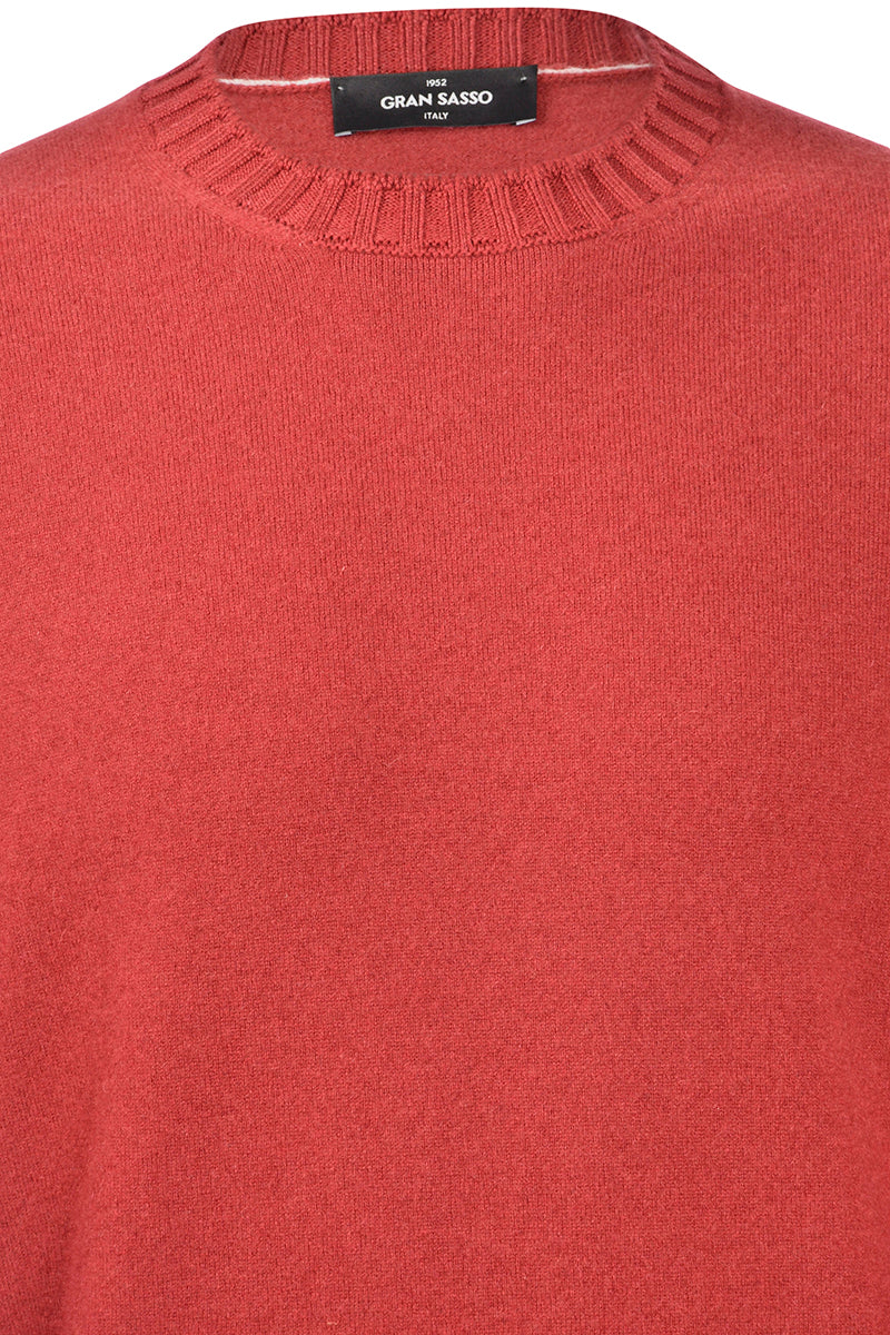 GRAN SASSO Maglia Uomo Girocollo Cashmere-Rosso