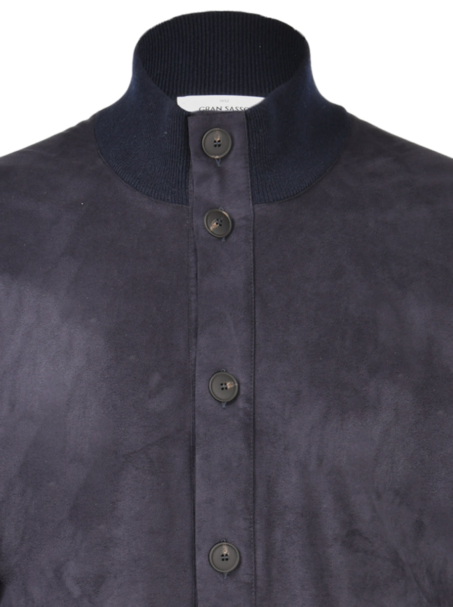 GRAN SASSO Giubbino Uomo Cashmere Alcantara-Blu Navy