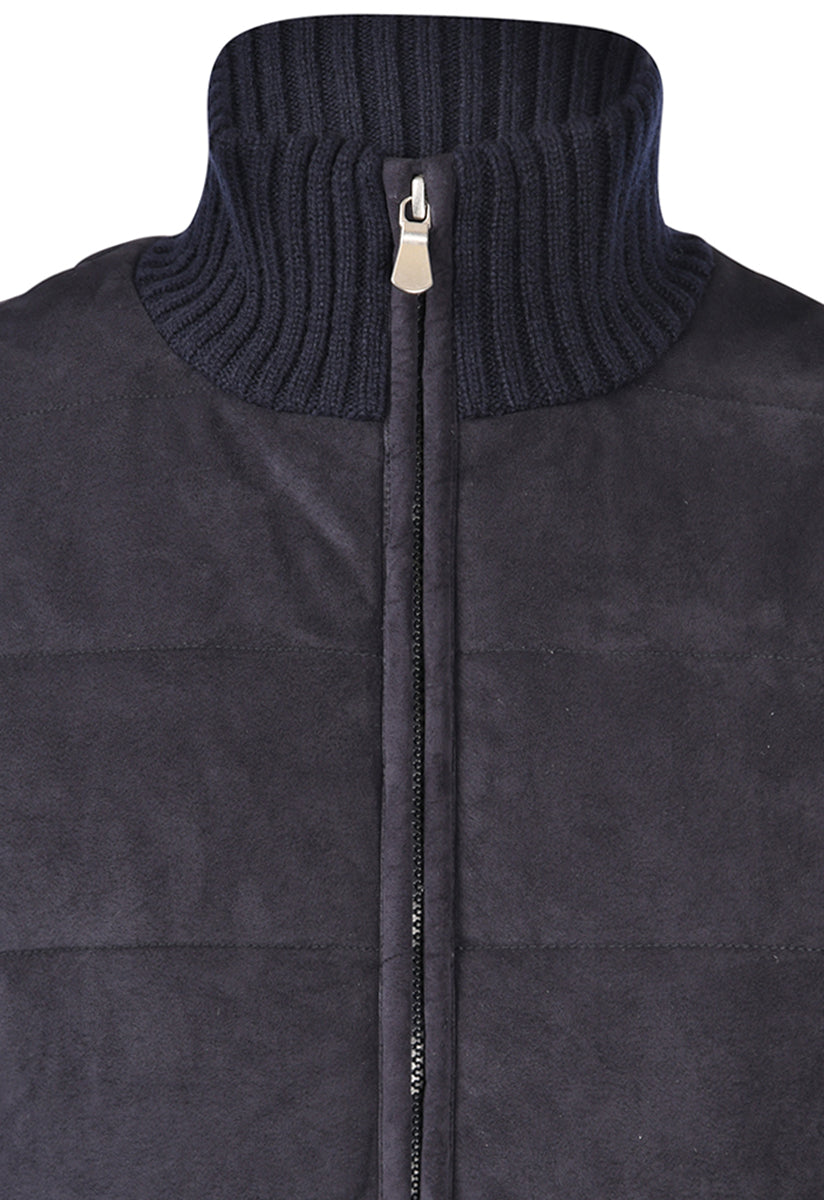 GRAN SASSO Gilet Uomo Alcantara-Blu Navy