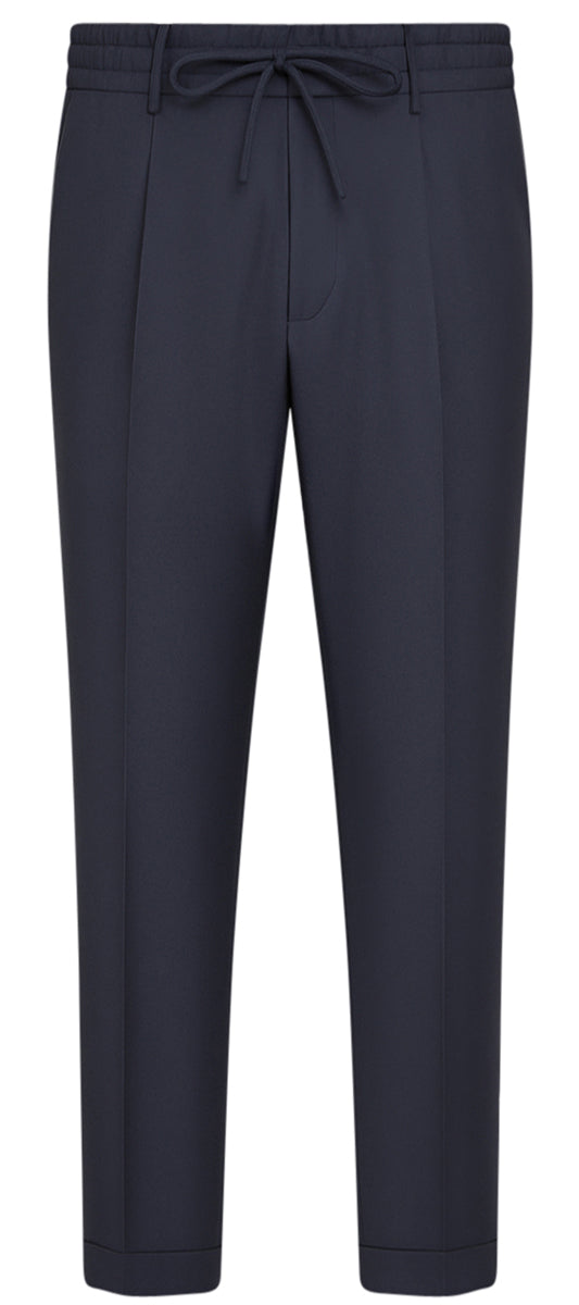 GRAN SASSO Pantalone Uomo Jogger Lana Tecnica-Blu Navy