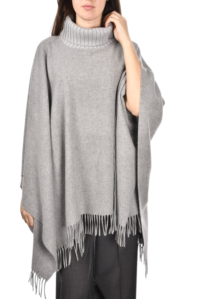 GRAN SASSO PONCHO Donna Frange-Grigio