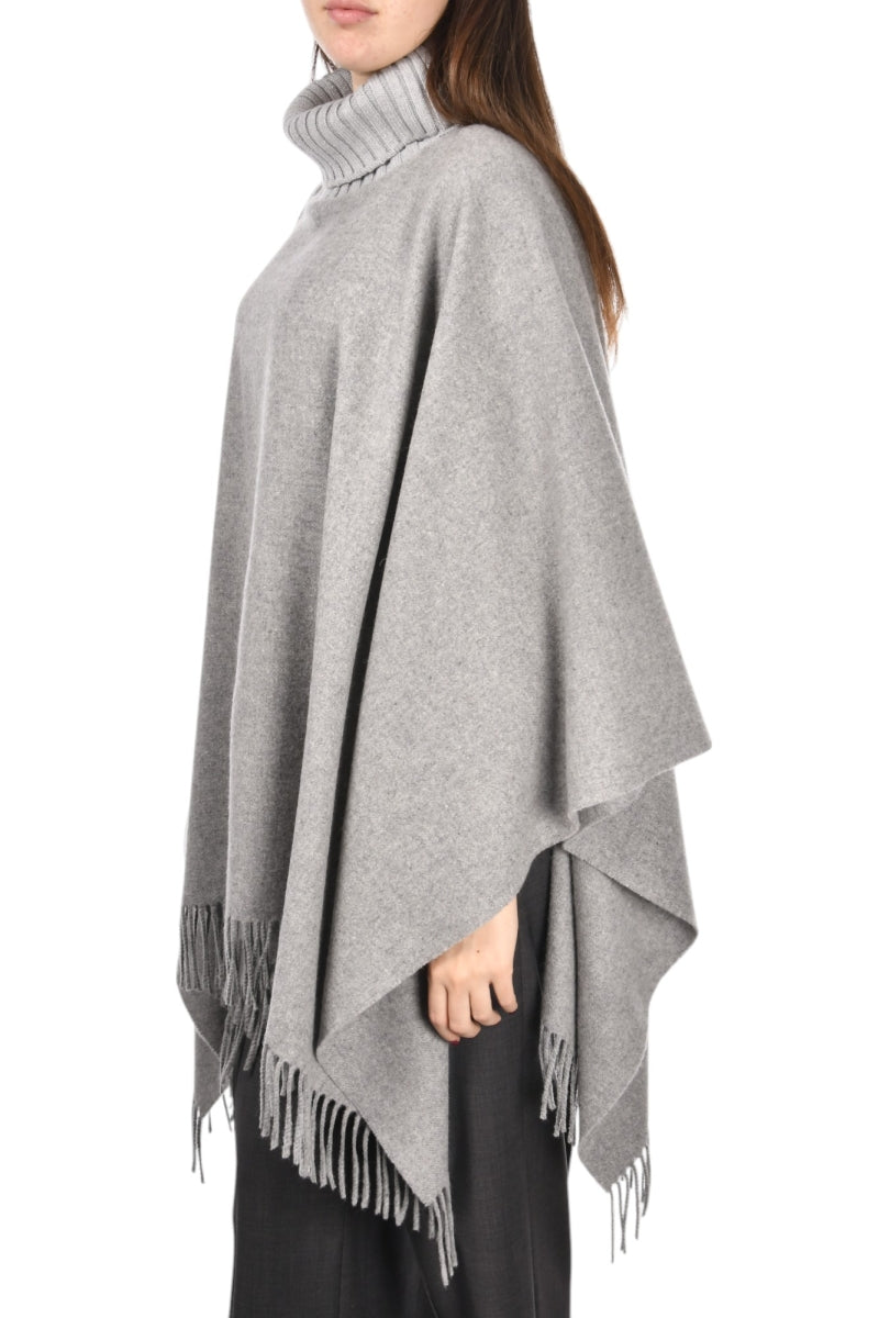 GRAN SASSO PONCHO Donna Frange-Grigio