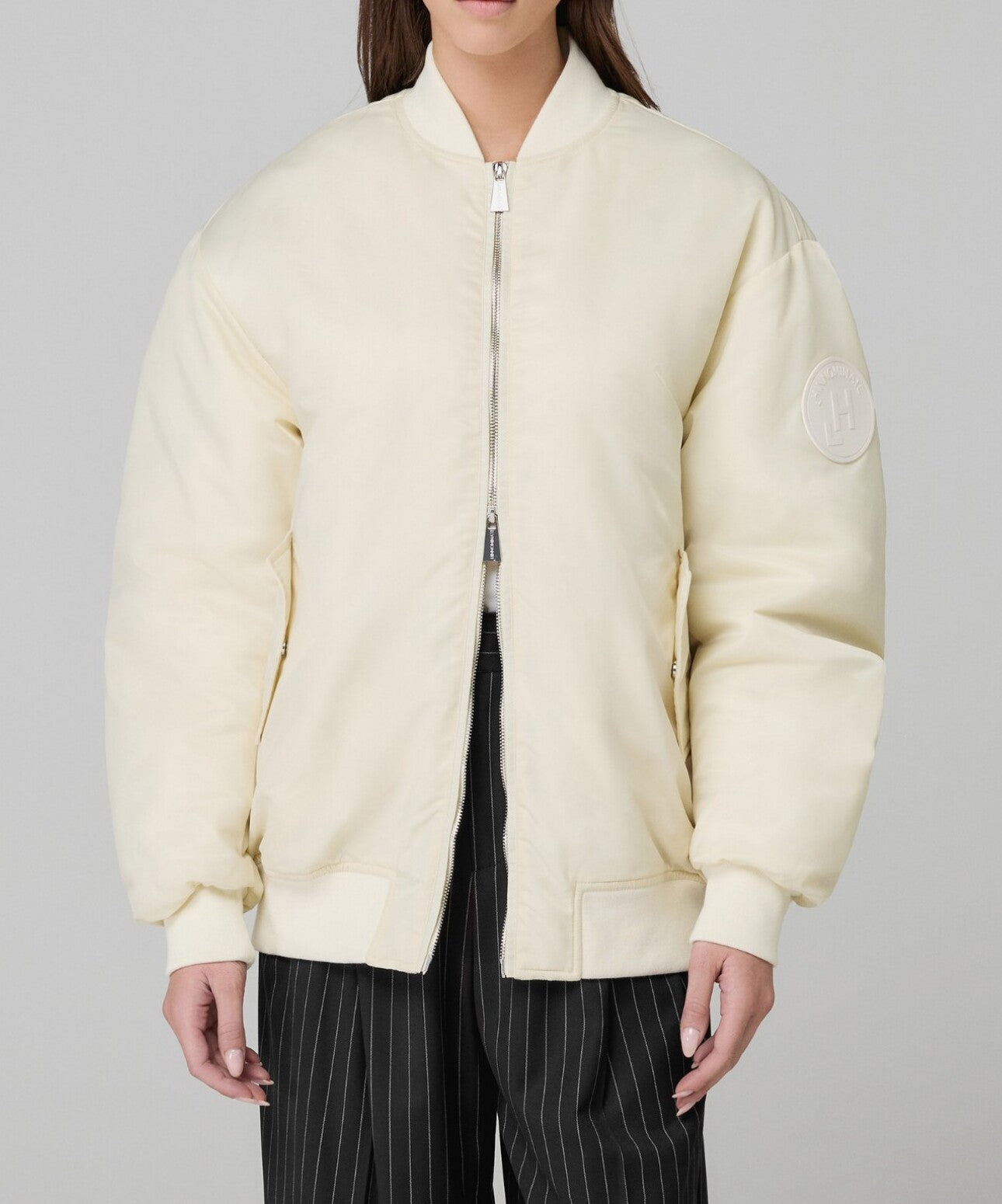 HINNOMINATE Bomber Donna Oversize-Bianco Burro