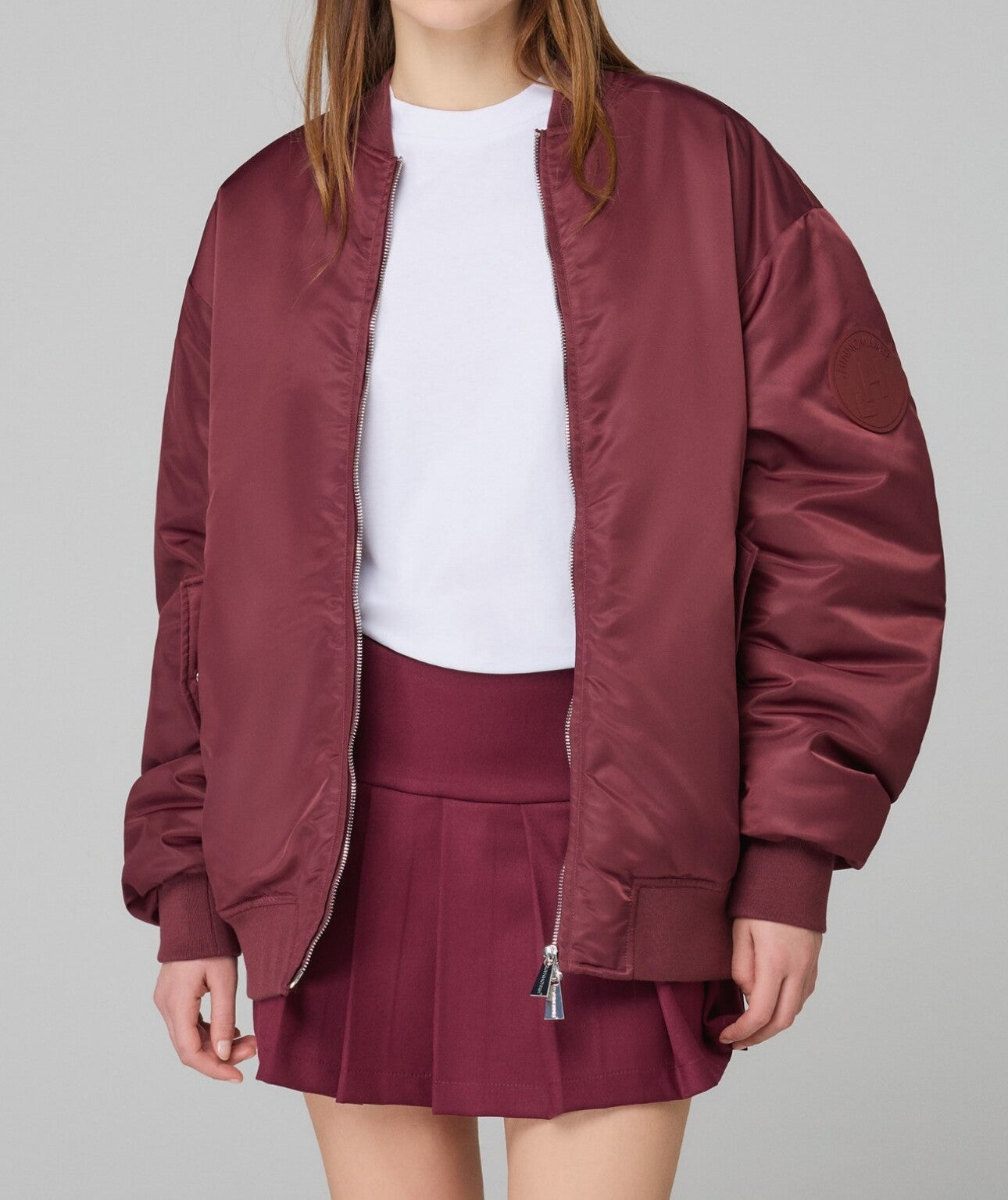 HINNOMINATE Bomber Donna Oversize-Bordeaux
