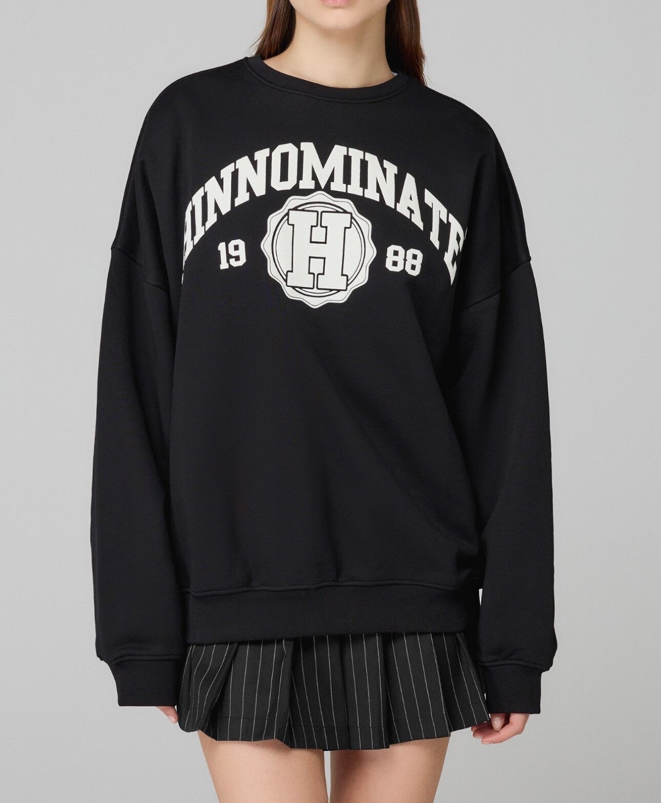 HINNOMINATE Felpa Donna College Over-Nero