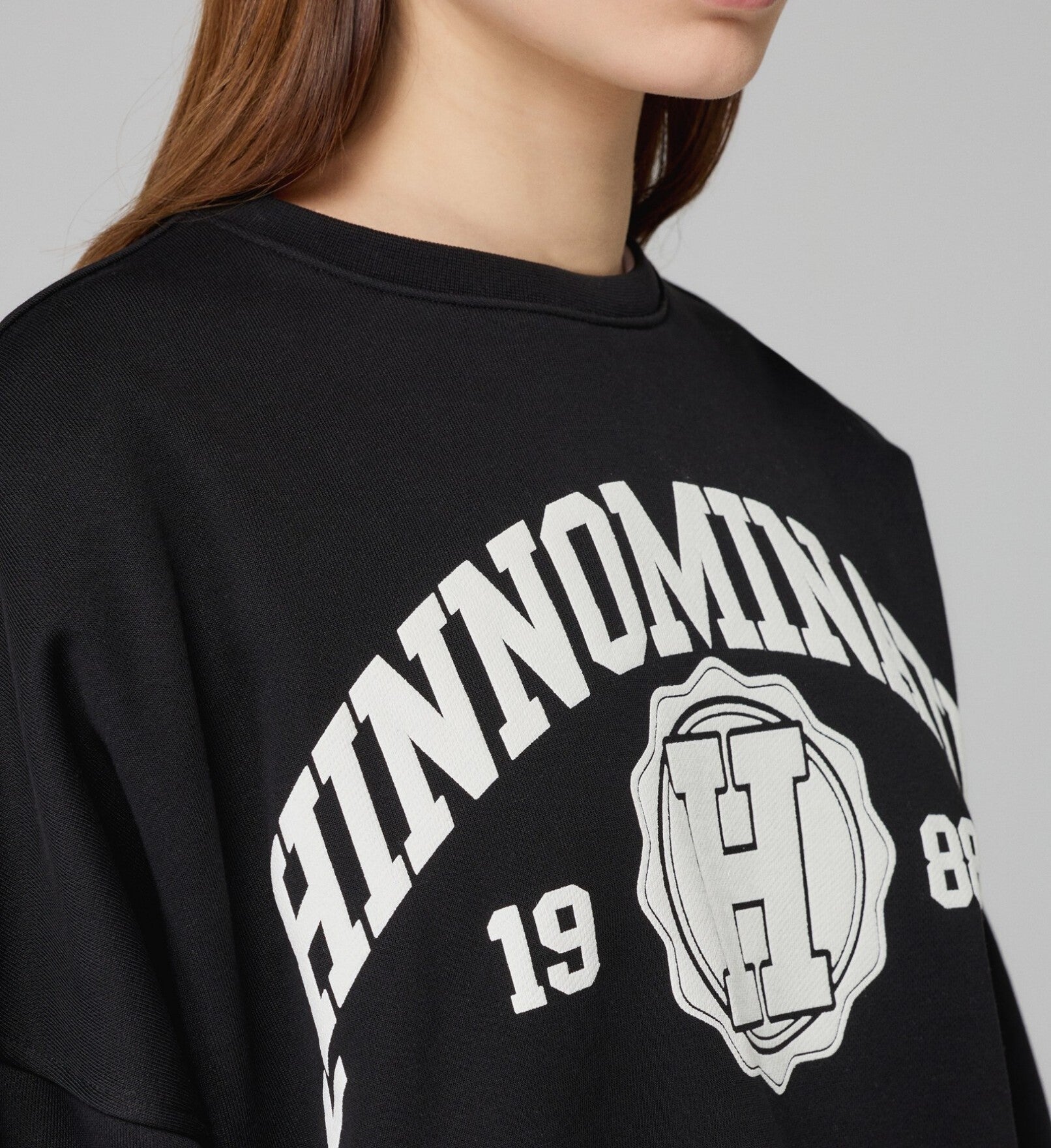 HINNOMINATE Felpa Donna College Over-Nero