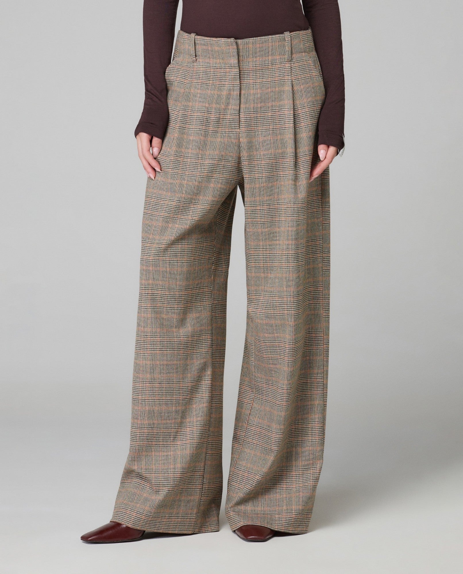HINNOMINATE Pantalone Donna Principe di Galles-Beige Sand