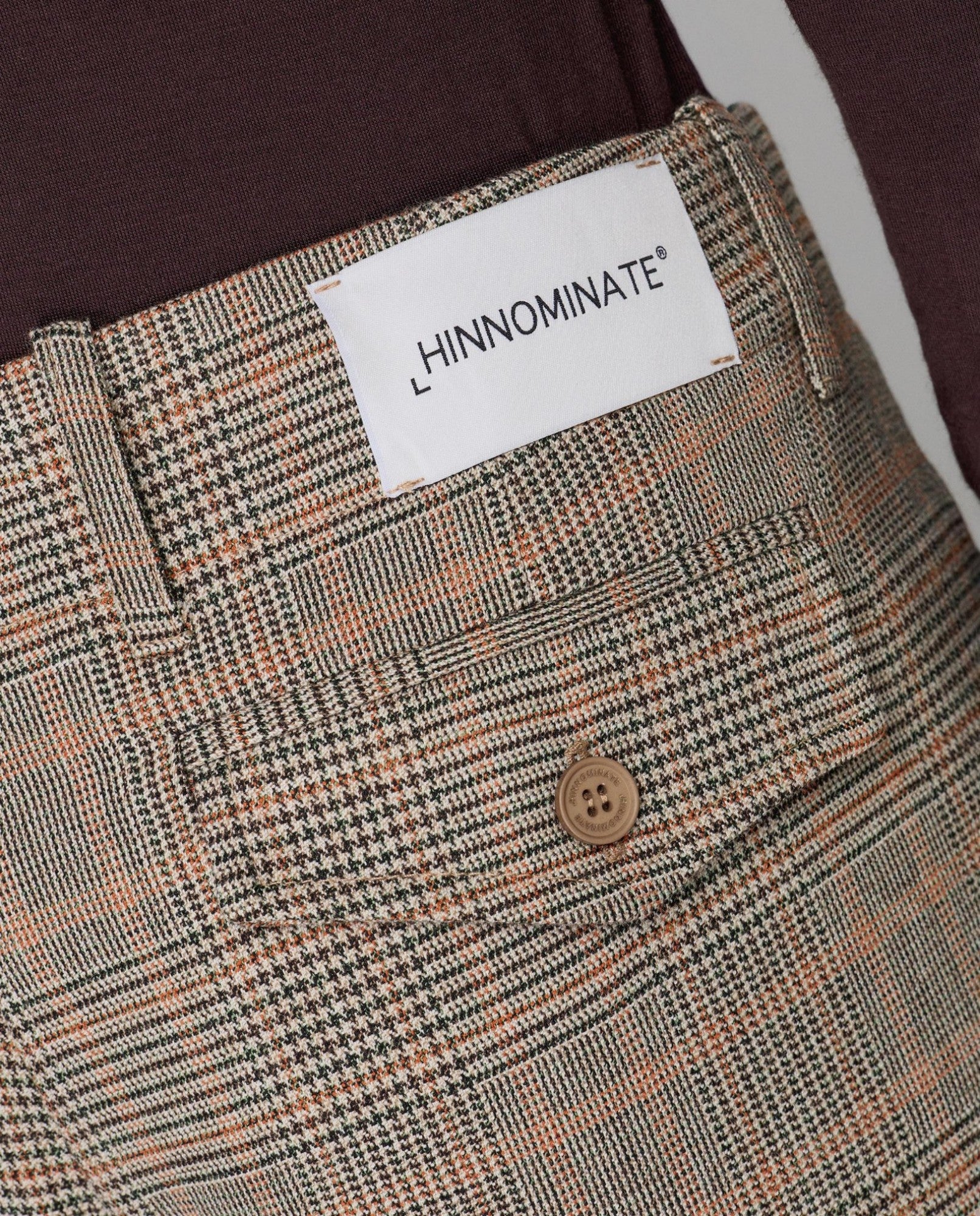 HINNOMINATE Pantalone Donna Principe di Galles-Beige Sand