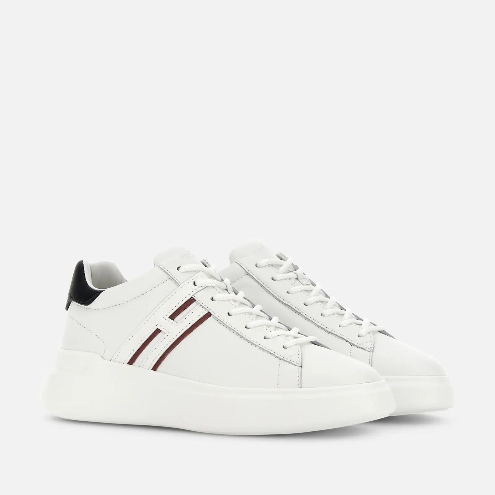 HOGAN Sneaker Uomo H580-Bianco Bordeaux Nero