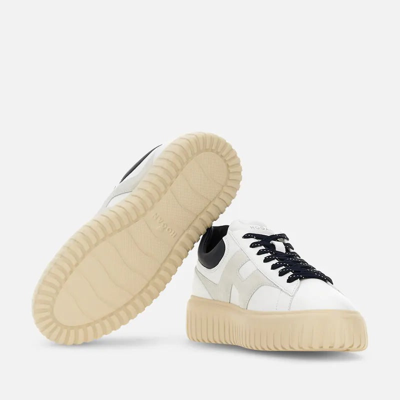 HOGAN Sneaker Uomo H-Stripes-Avorio Grigio Blu