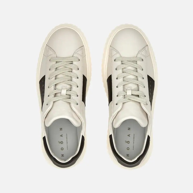 HOGAN Sneaker Uomo H-Stripes-Avorio Marrone