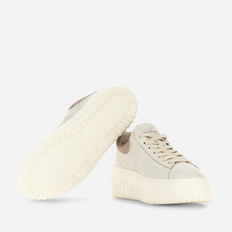 HOGAN Sneaker Donna H-Stripes-Avorio Oro