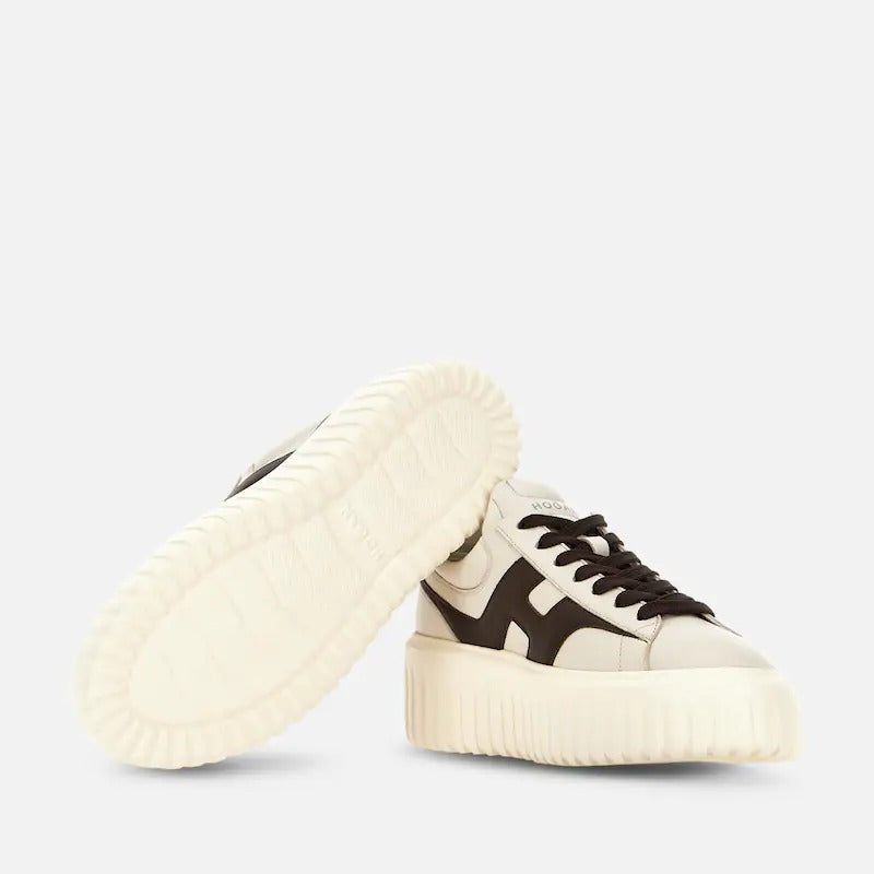 HOGAN Sneaker Donna H-Stripes-Avorio Marrone