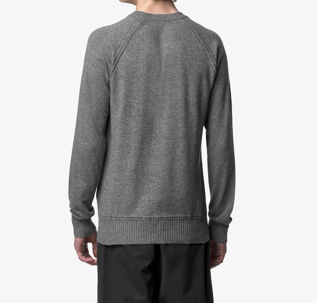 K-WAY Maglione Uomo SEBAS WOOL CASHMERE-Grey Mid Melange