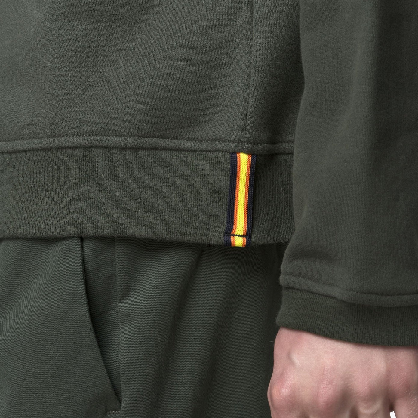 K-WAY FELPA Uomo LORLEAU COTTON CASHMERE-Green Blackish