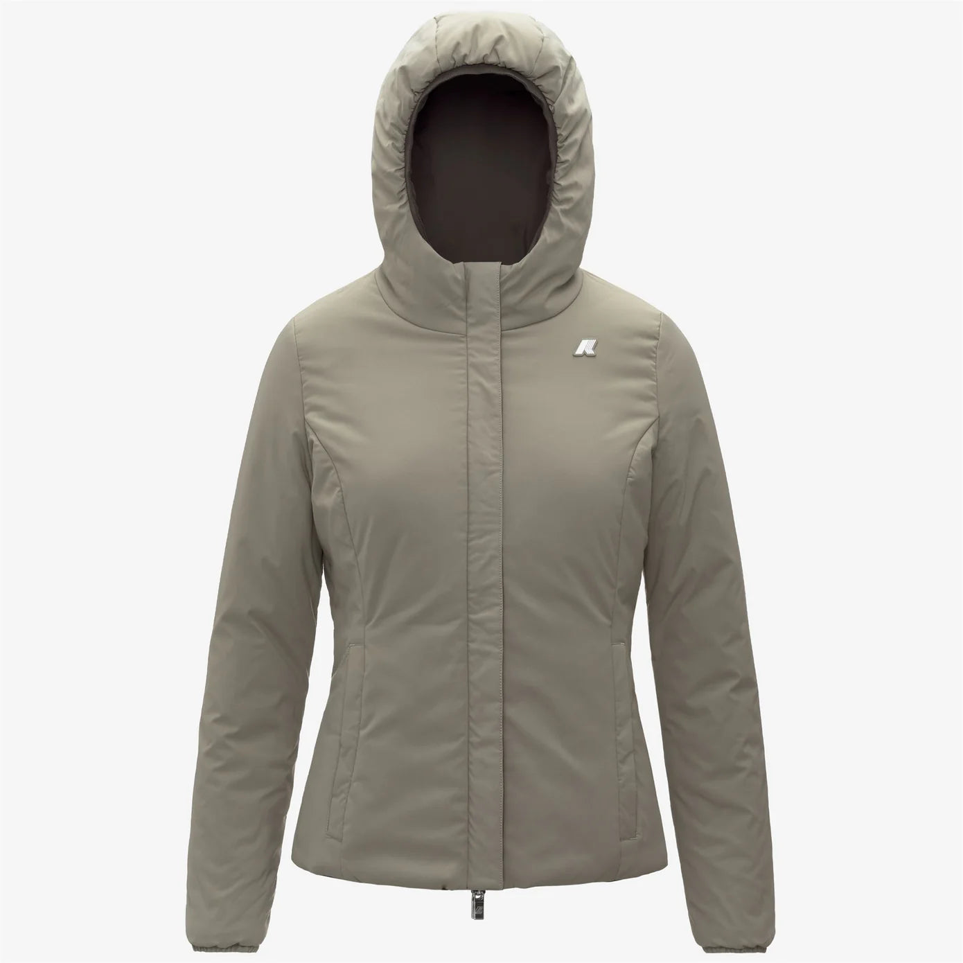 K-WAY Giubbino Donna Lily St Warm Reversible-Black Olive/Green Oak