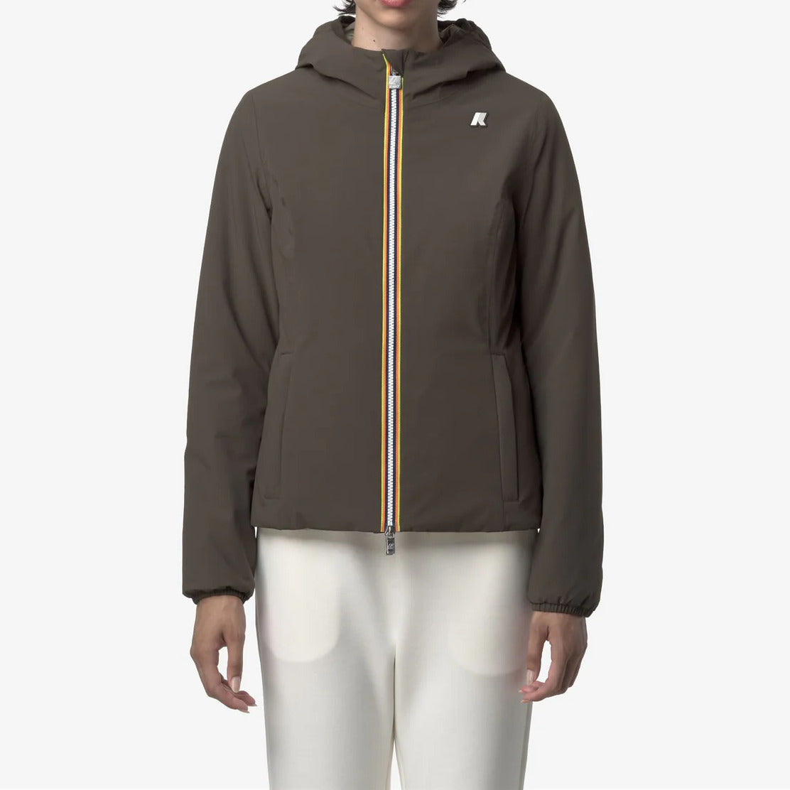 K-WAY Giubbino Donna Lily St Warm Reversible-Black Olive/Green Oak
