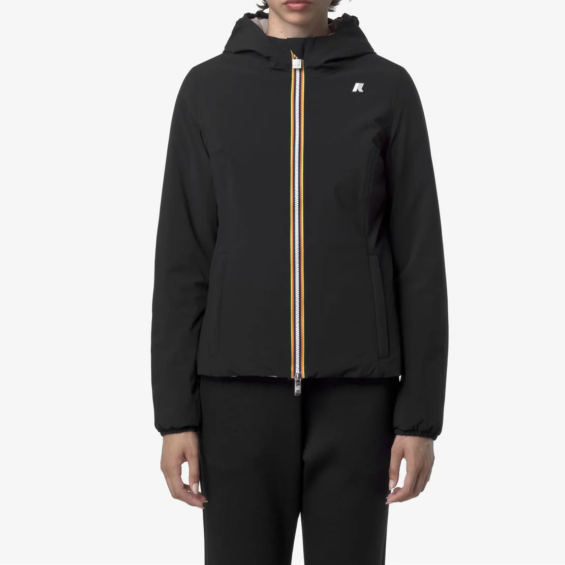 K-WAY Giubbino Donna Lily St Warm Reversible-Black Pure/Beige Cashmere