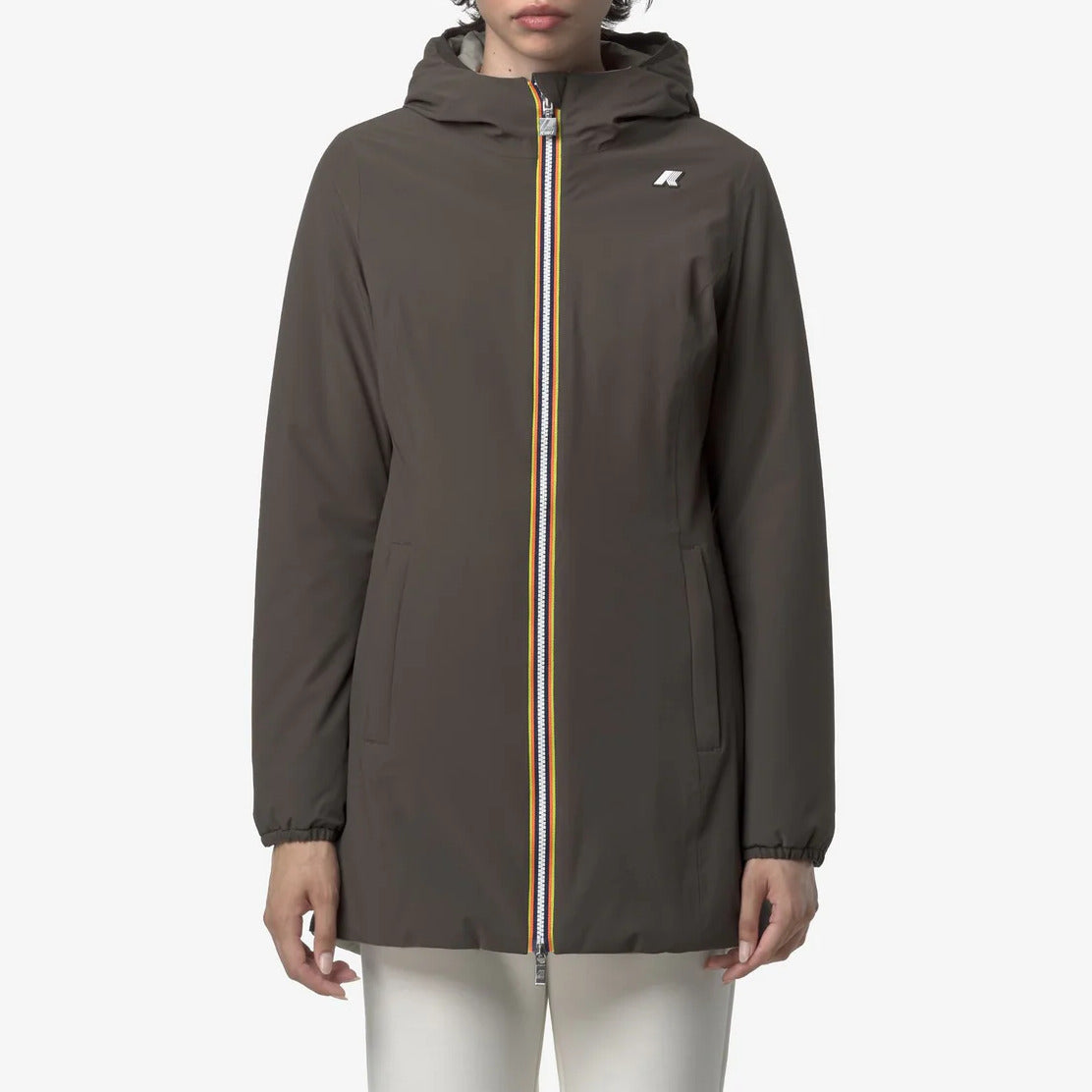 K-WAY Giubbino Donna DENISE ST WARM Reversible-Black Olive/Green Oak