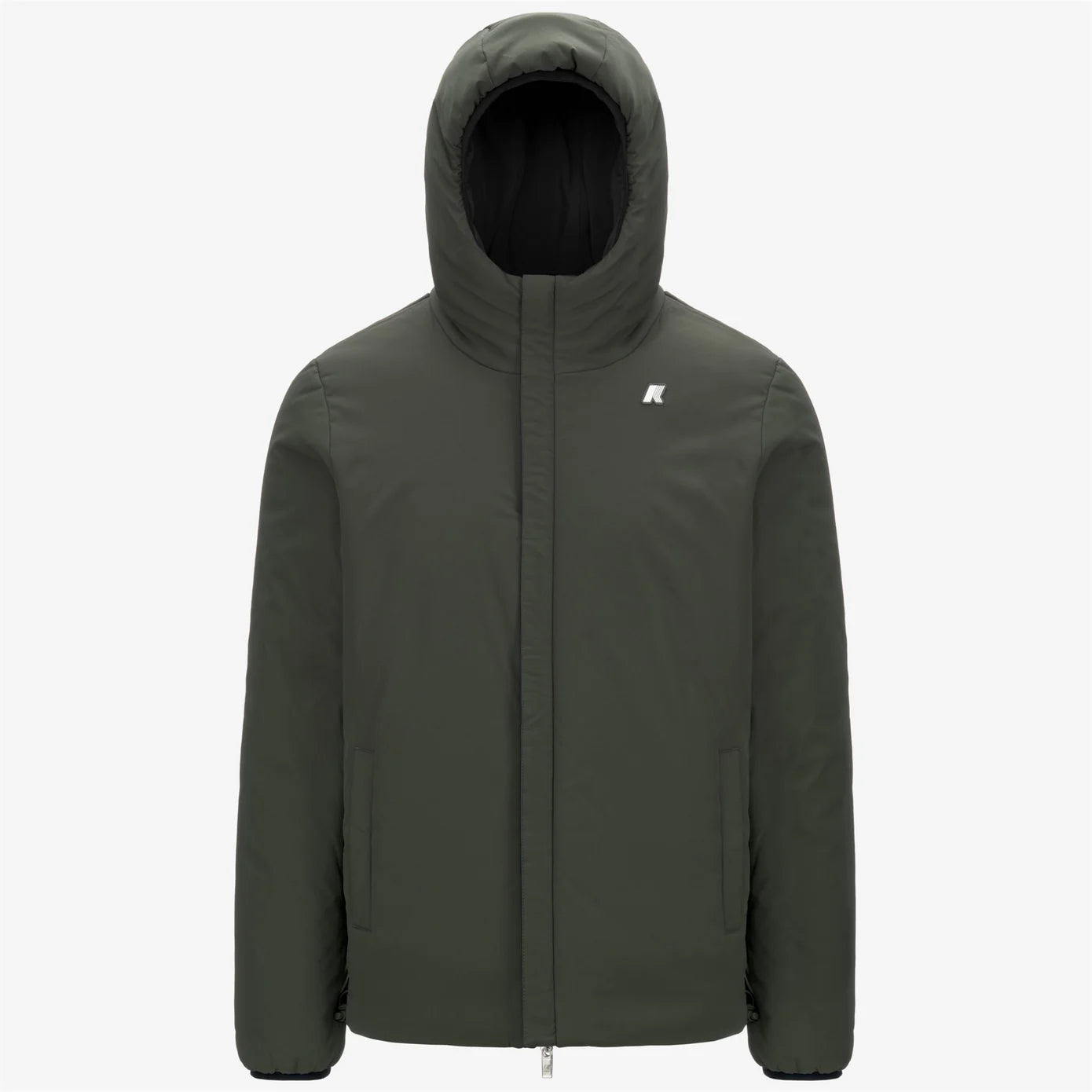 K-WAY Giubbino Uomo JACK ST WARM Reversible-Black Pure/Green Blackish