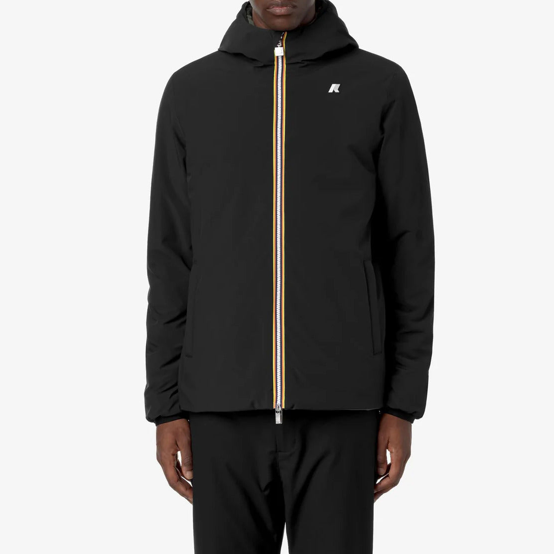 K-WAY Giubbino Uomo JACK ST WARM Reversible-Black Pure/Green Blackish