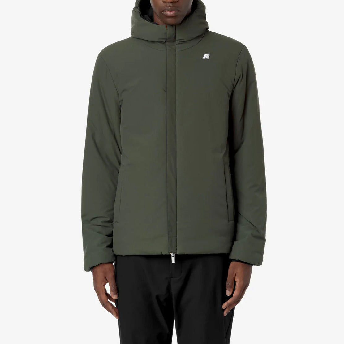 K-WAY Giubbino Uomo JACK ST WARM Reversible-Black Pure/Green Blackish