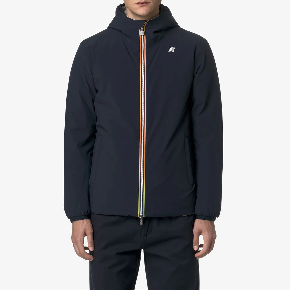 K-WAY Giubbino Uomo JACK ST WARM Reversible-Blue Depth/Beige Cashmere